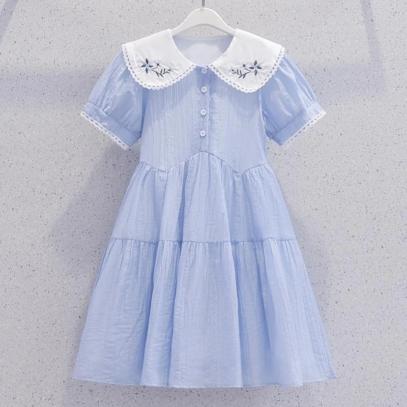 女童连衣裙2025夏季新款儿童洋气裙子女孩时尚休闲公主裙大童夏装