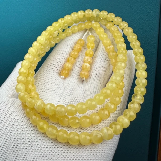 C1294天然蜜蜡俄料 老型108长串6.6*6mm一物一图 假一罚十