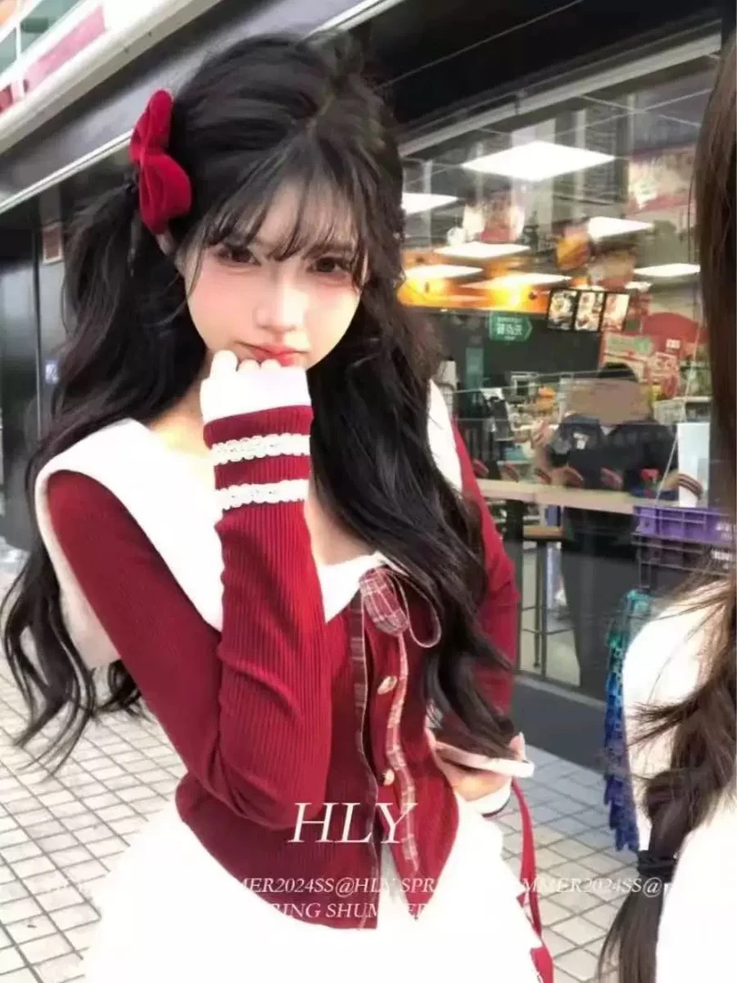 （微瑕疵）S码套装早春新款甜美学院辣妹长袖半身蛋糕裙两件套