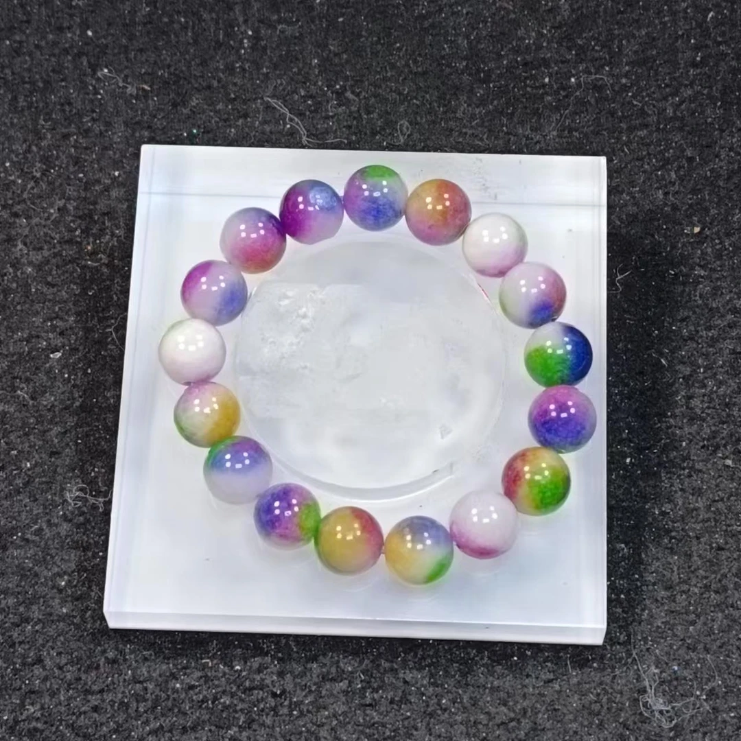 七彩花舒12mm手串发一条C09