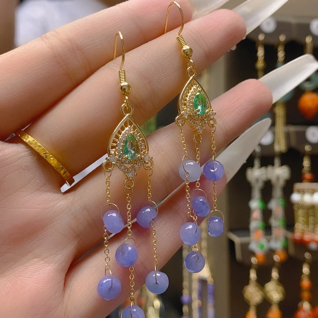 翡翠合金耳饰翡翠