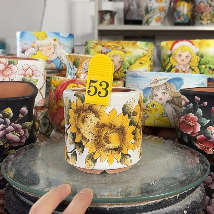 满38包邮 景德镇幸运花盆