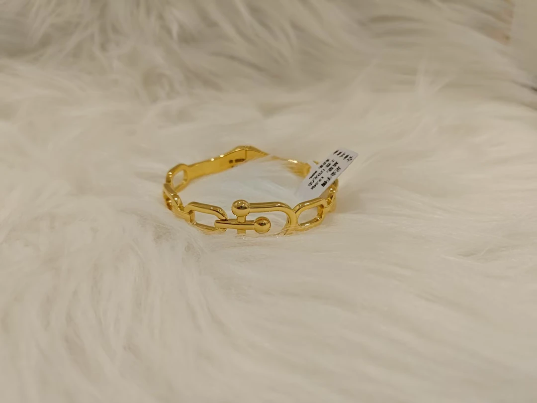 金兰黄金【马蹄链条】开口手镯时尚轻奢简约百搭双十二大促