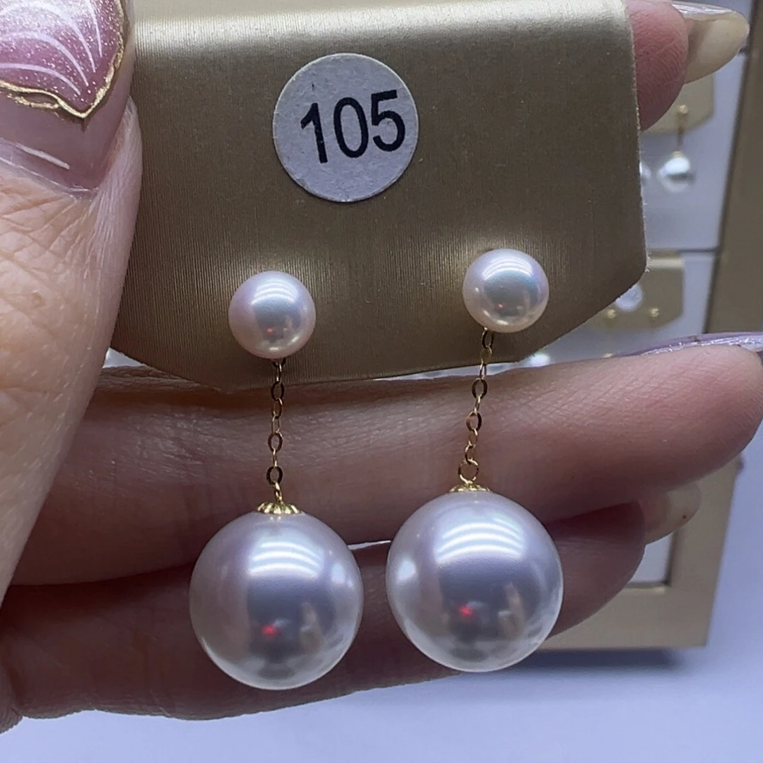 耳饰淡水珍珠18K金镶嵌