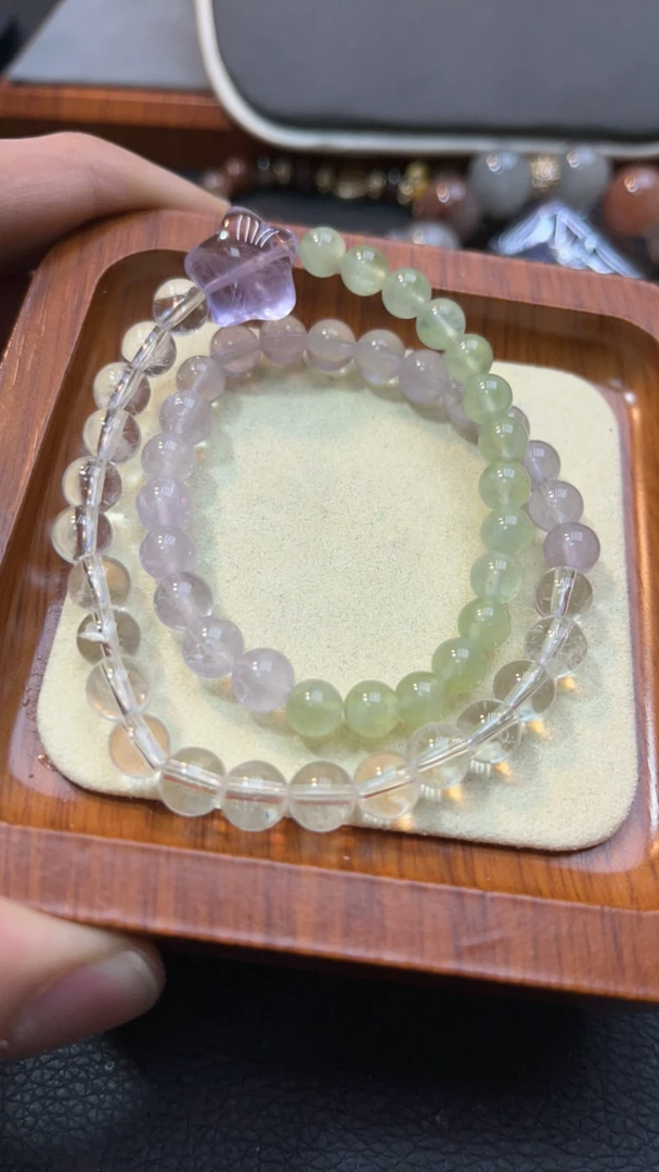 彩虹多宝双圈水晶手串A475