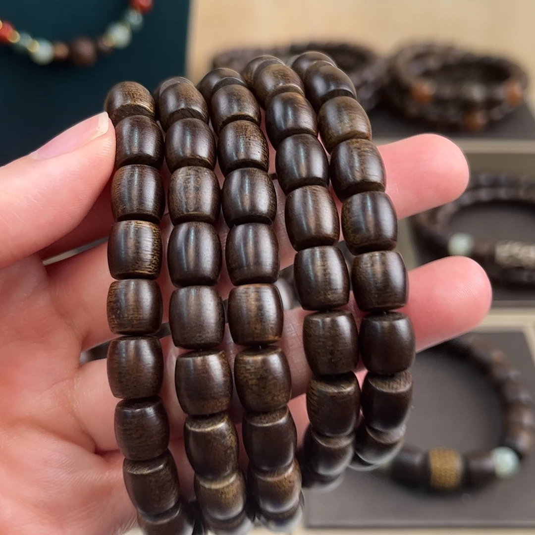 沉香沉香碎屑8mm108颗越南芽庄玉化白奇楠沉水