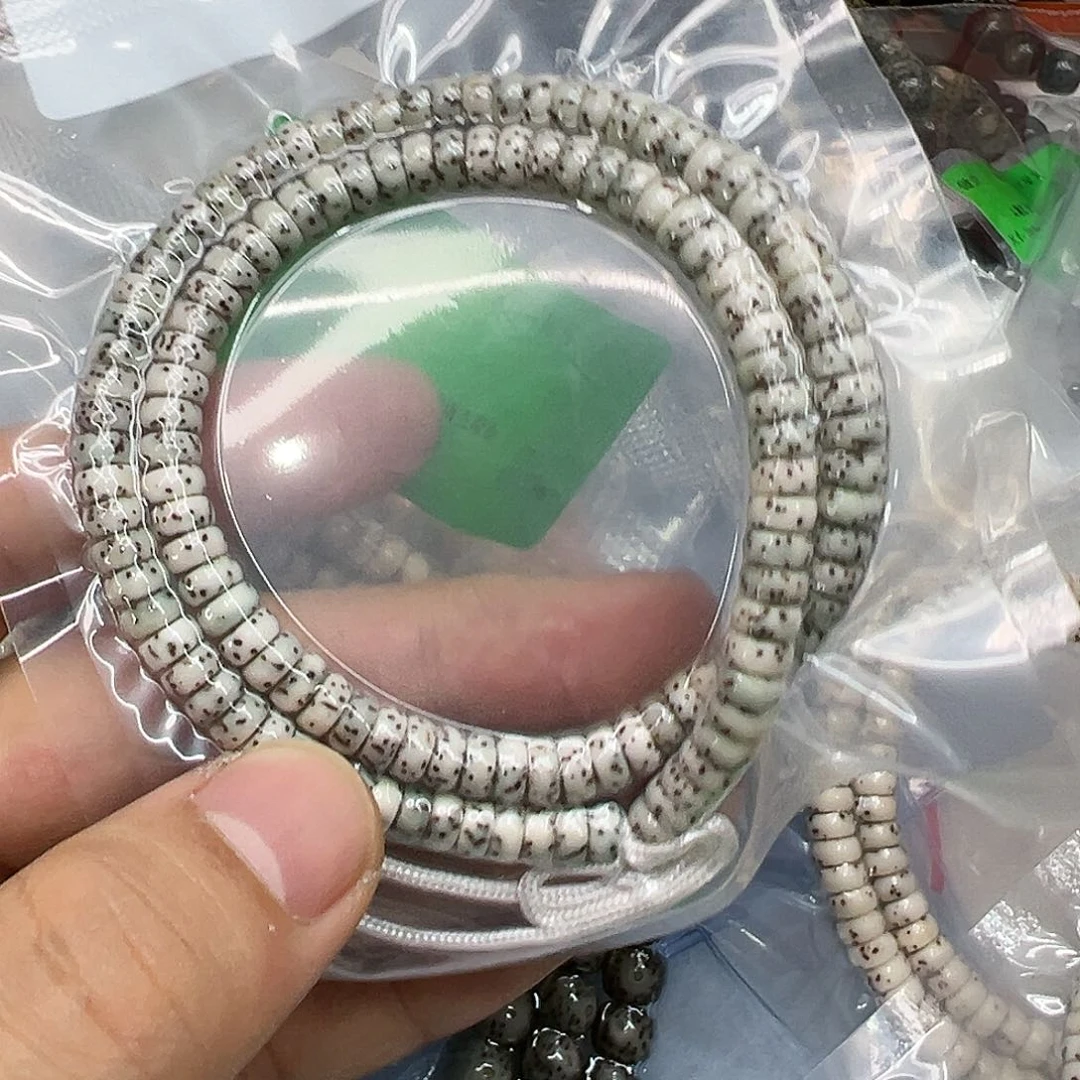 星月菩提手串46傲世糯冰半臂河豚星月菩提108-6片片