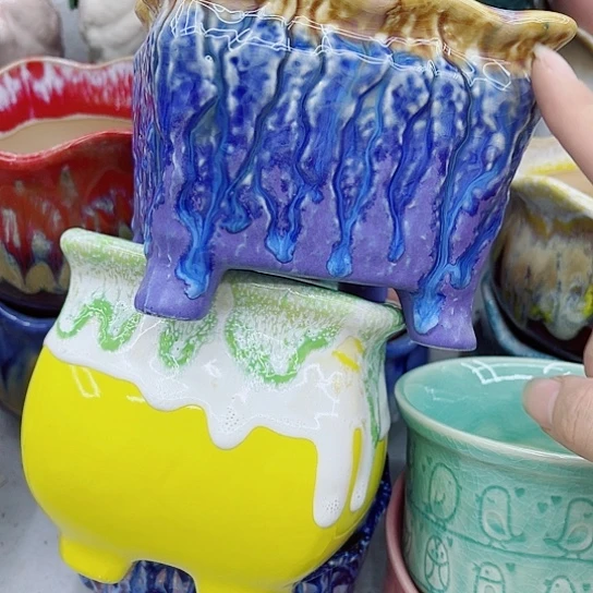 多肉绿植陶瓷花盆9.9包邮