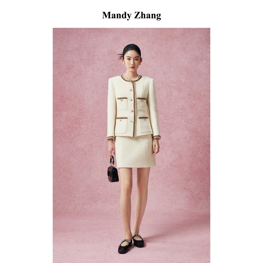 【CC王专属】MandyZhang外套女秋冬千金短上衣MWT0537