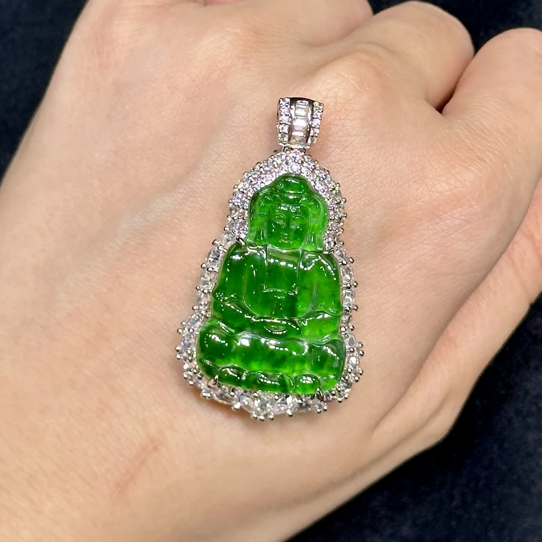 【红旭明玉】天然翡翠A货绿观音 多样性发一件