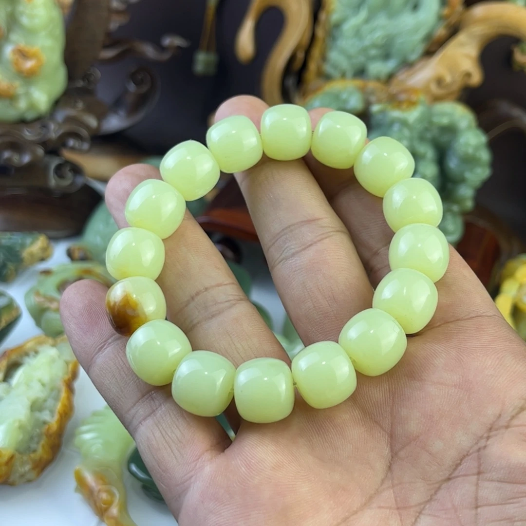 岫岩河磨玉（透闪石质玉）未镶嵌手串