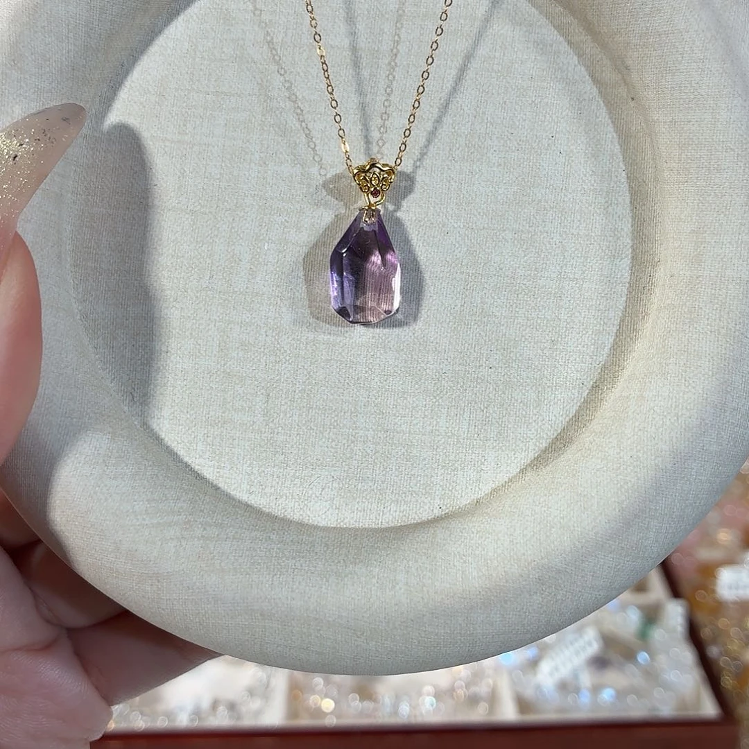 颈饰紫晶银S925镶嵌巴西紫项链