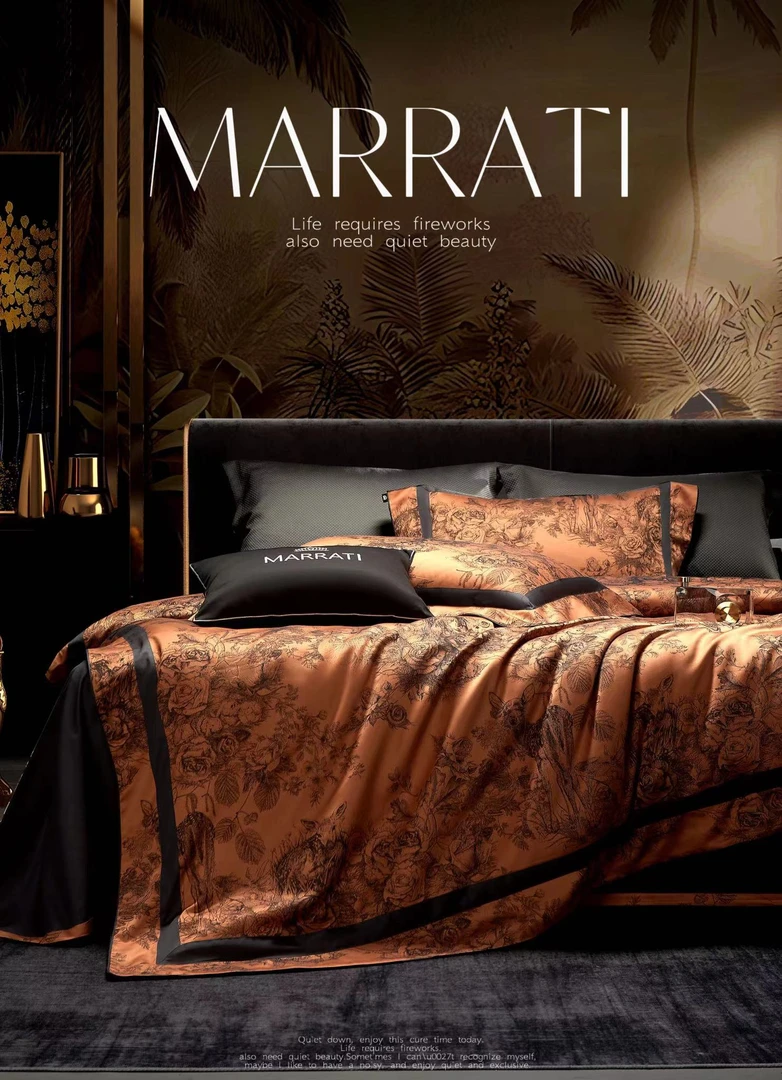 锦东家-MLD 玫瑰花园进口色织全棉提花 高奢床上用品四件套