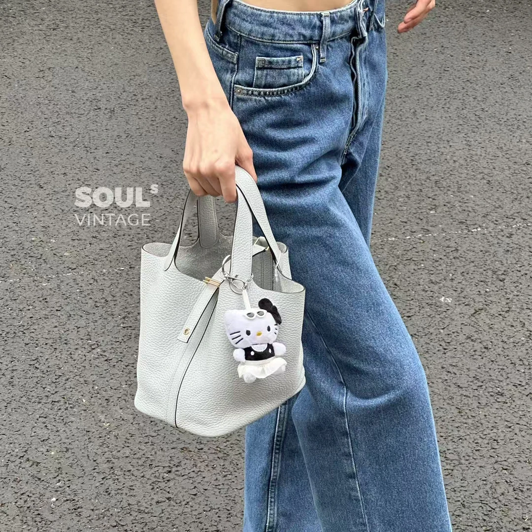 95新 Hermes/爱马仕 Hermes 圣杯蓝金扣 tc皮 菜篮子18/688745402