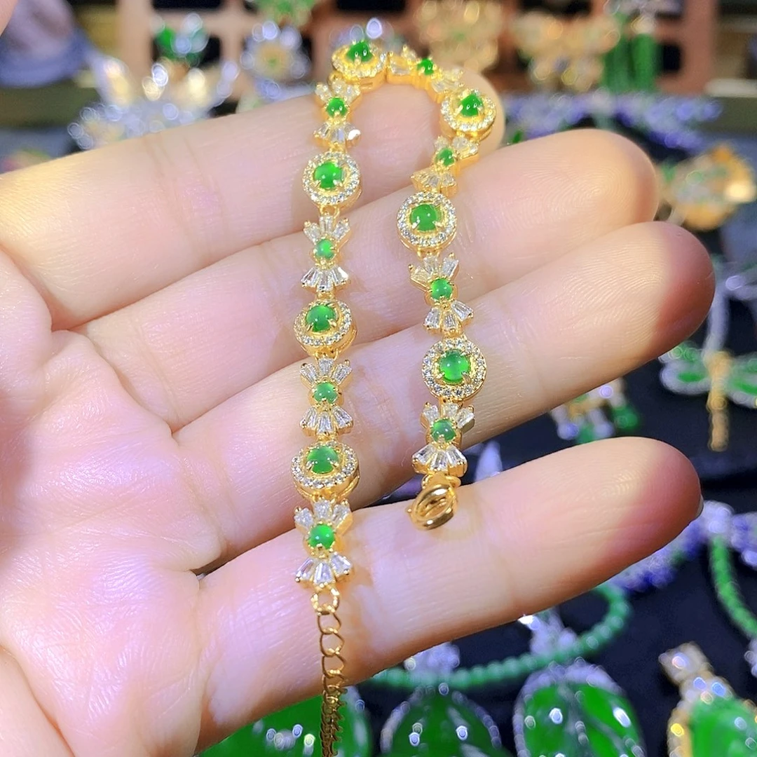 颈饰银S925镶嵌翡翠天*