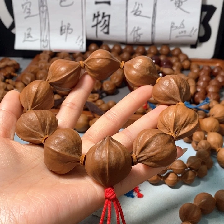 手串橄榄核0382精品4花蒜头铁核9+1颗
