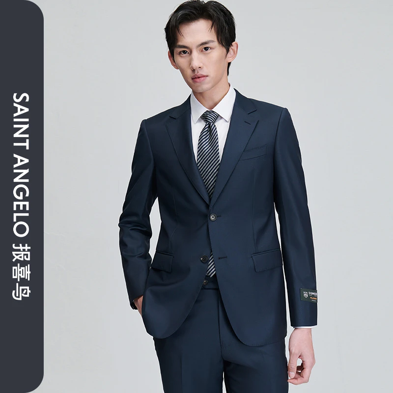 【DORMEUIL】报喜鸟冬季新款男士商务正装西服西裤单开衩西装套装