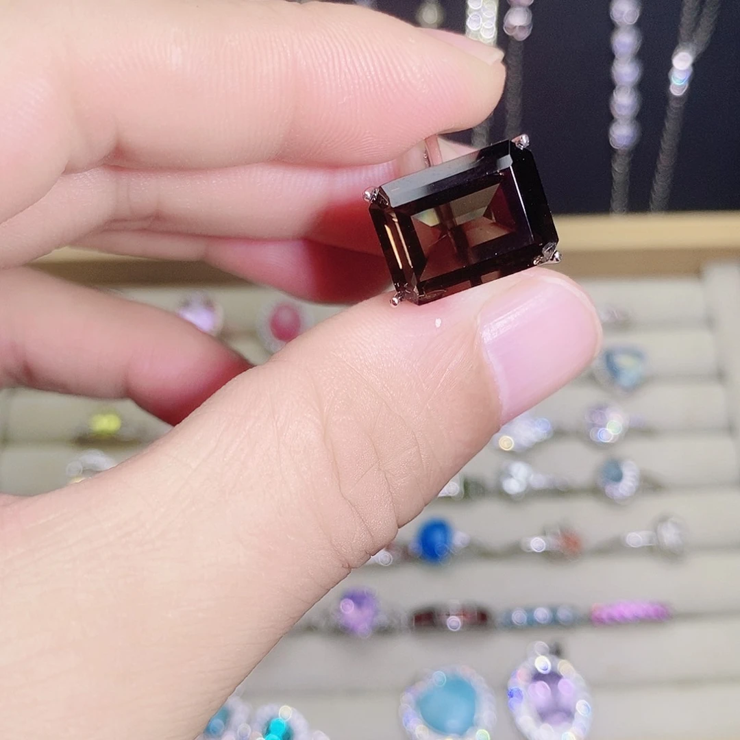 银S925镶嵌戒指水晶