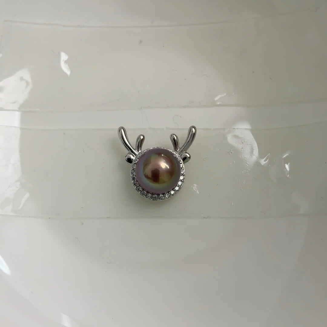 吊坠(不含链)银S925镶嵌淡水珍珠有瑕疵