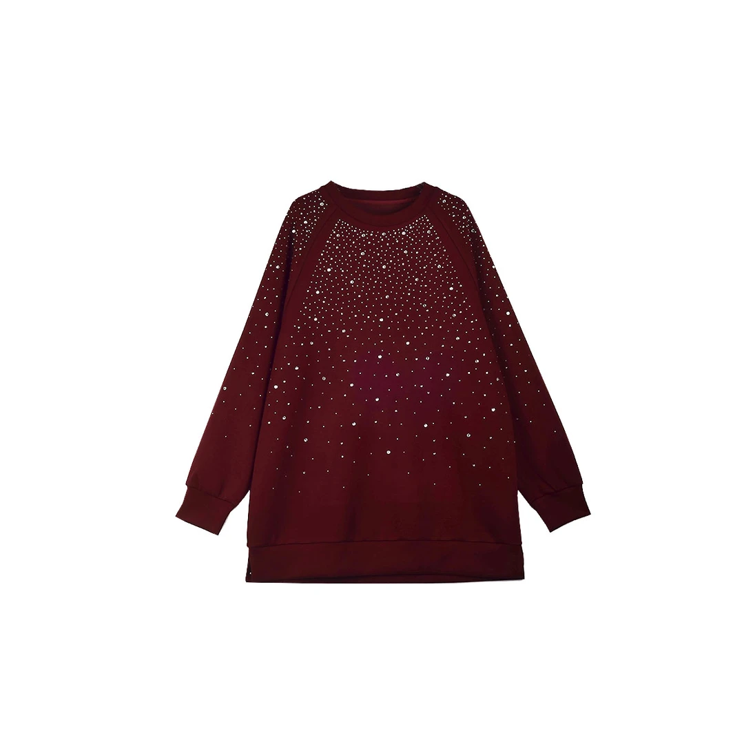 大码女装卫衣上衣长袖针织时尚宽松圆领秋冬（FT001）