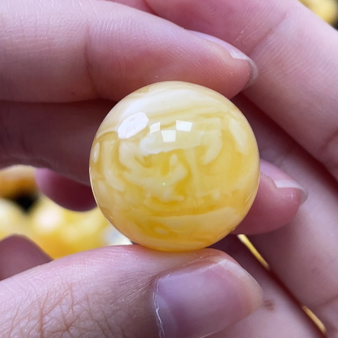 蜜蜡未镶嵌珠宝奇石瑕圆珠21.1mm