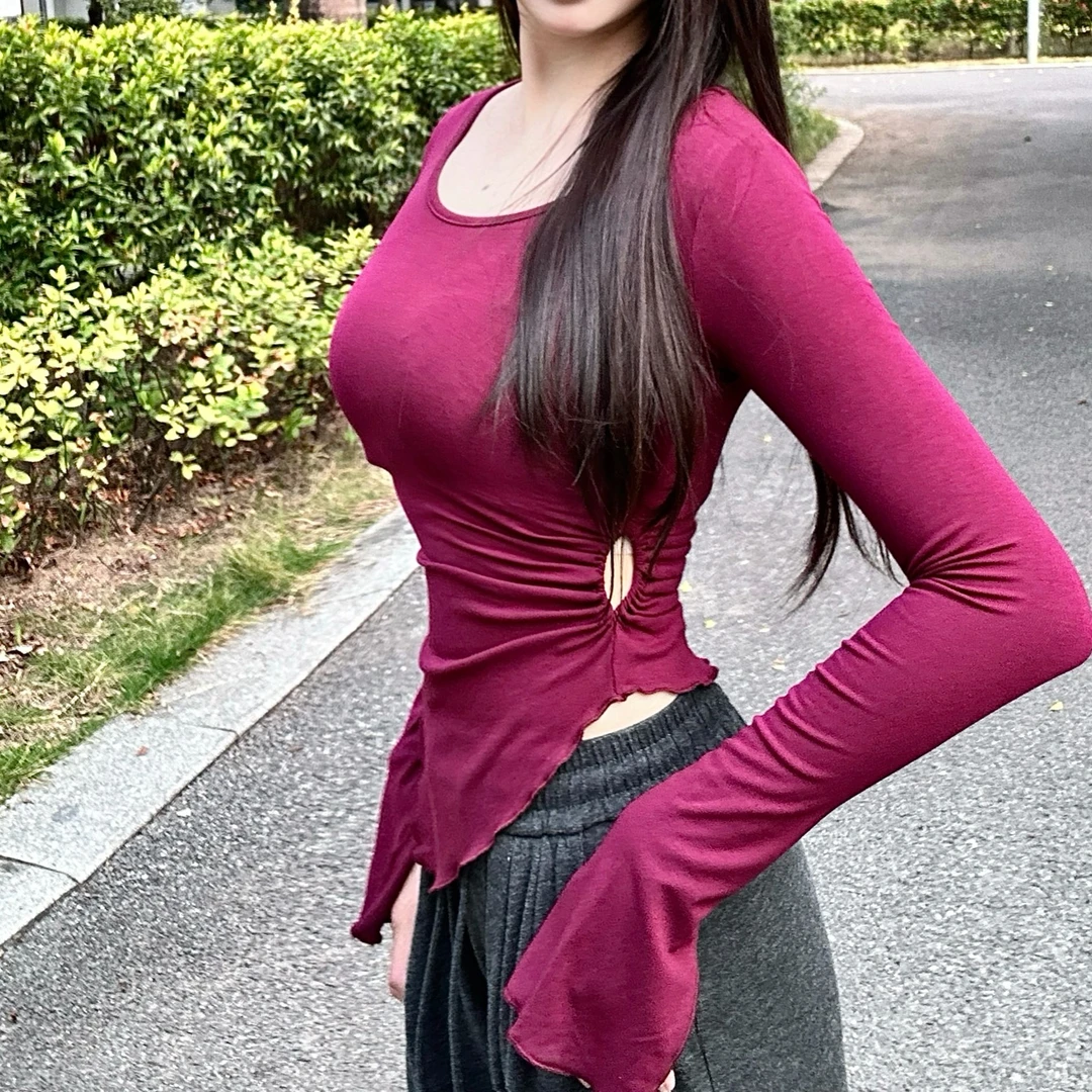 vivi queen欧美辣妹秋冬时尚显瘦长袖打底T恤