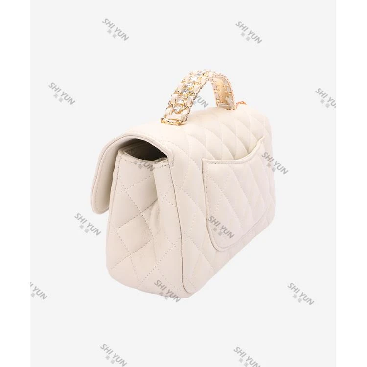 SHIYUN/施蕴白色高定手提斜挎女包33092