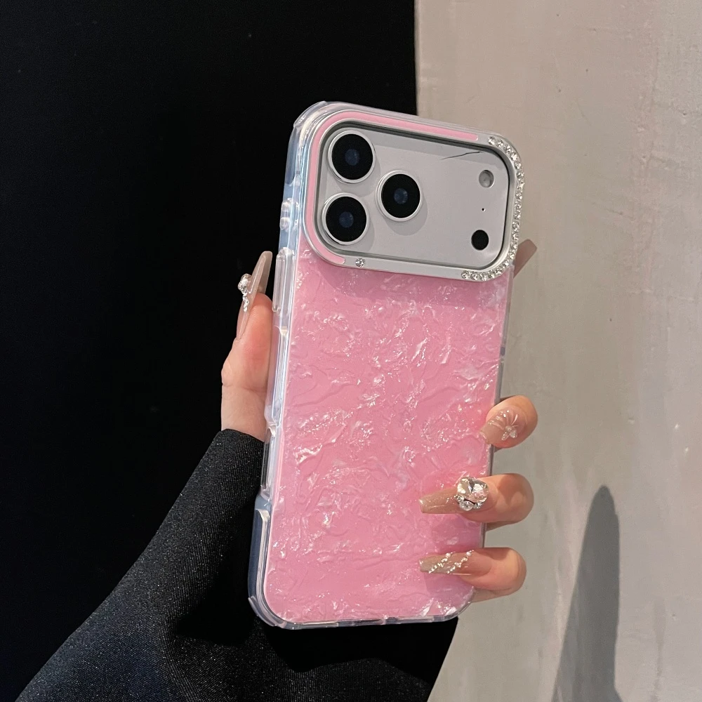 烫金彩色贝壳纹适用iPhone16promax手机壳苹果17女15网红13高级14