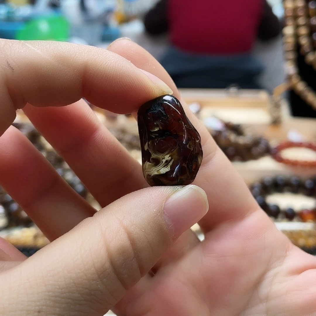 琥珀裸石未镶嵌圆*饱大