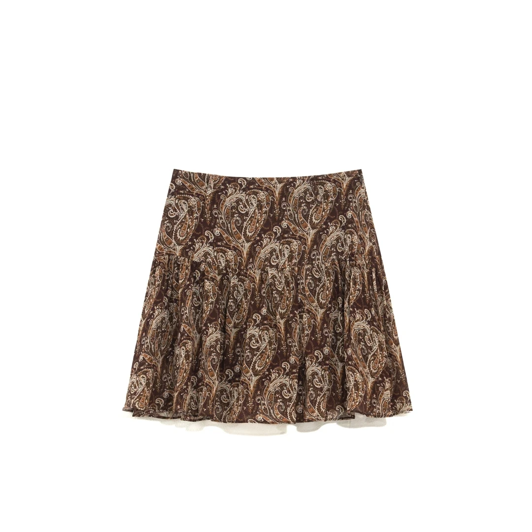 腰果花设计感碎花半身裙女夏季新款高腰显瘦小个子半身裙