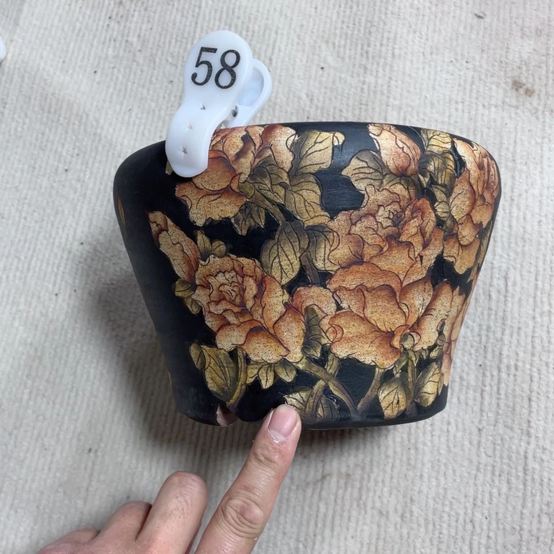 紫砂花盆左**陶瓷多肉花盆瑕疵