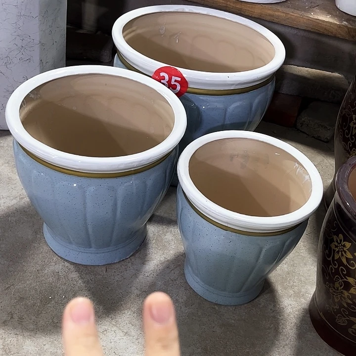 陶瓷大花盆一套三个