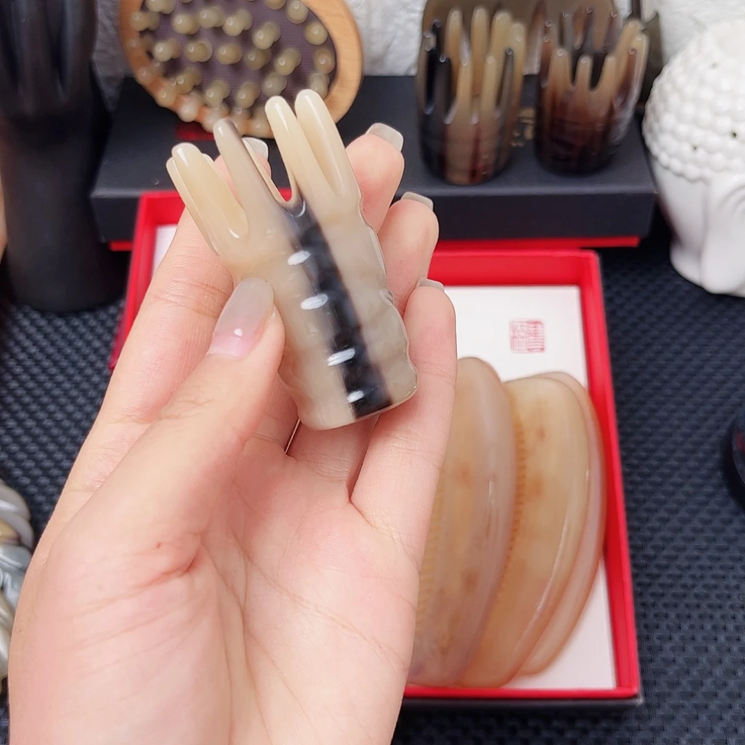 纯牛角手工制作牛角梳