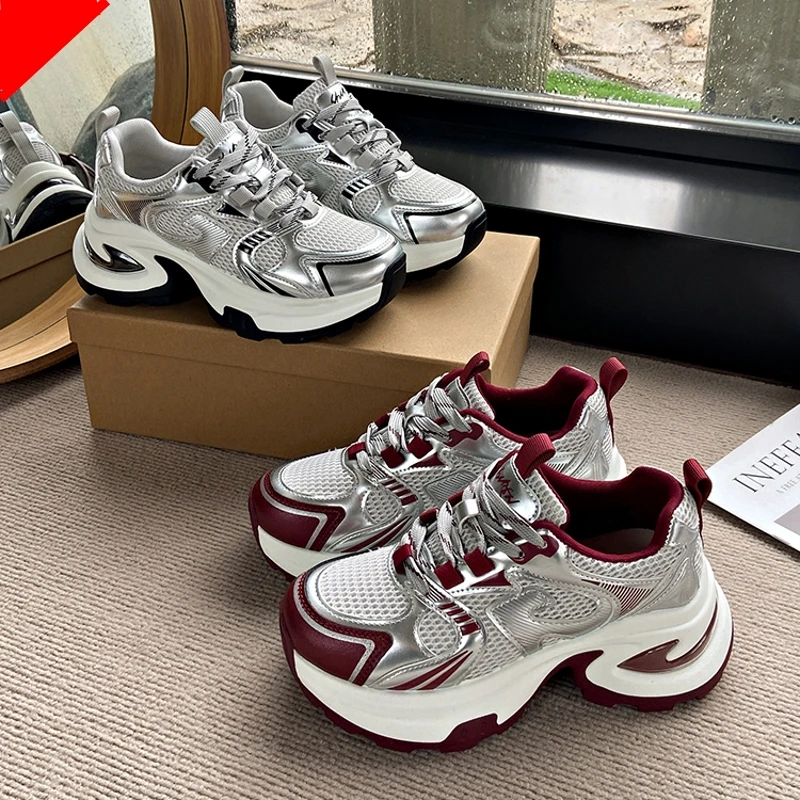 爆款老爹鞋女厚底2025春夏新款百搭显瘦增高小个子透气休闲运动鞋