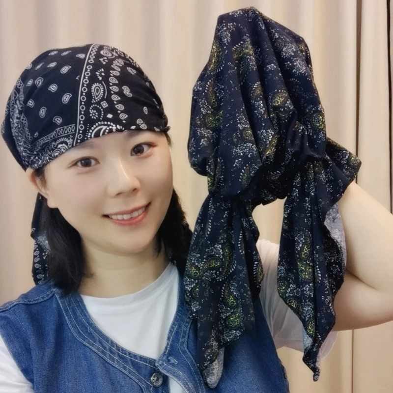 加大版包头帽子男女秋冬新款印花时尚韩版潮流遮白发弹力帽