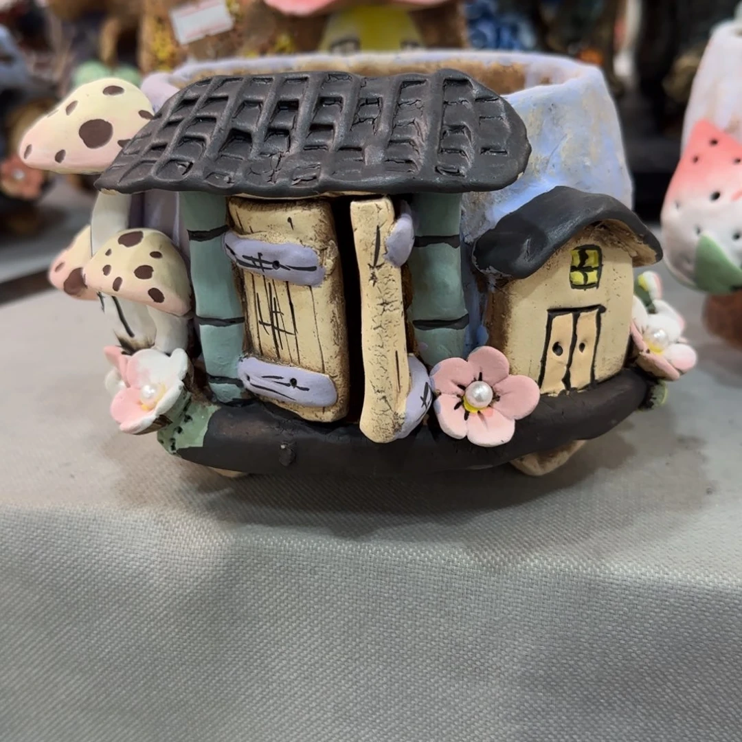本默花器麦饭石花盆