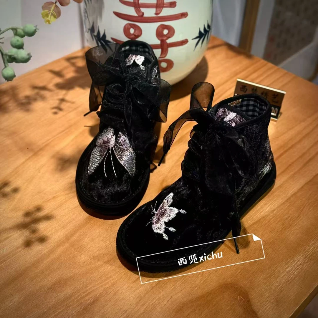 西楚破茧马丁靴-【新款-西楚XICHU手工千层底布鞋】