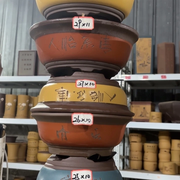 紫砂花盆100-6。