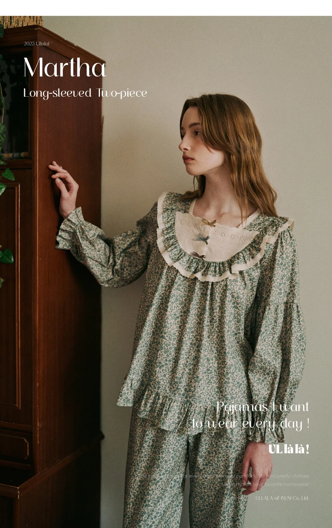 ULLALAUllala乌拉拉韩国正品睡衣家居服棉布碎花款睡衣套装25226