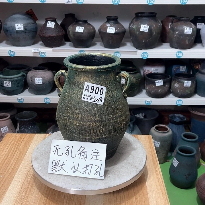 红陶手工制作工艺花盆