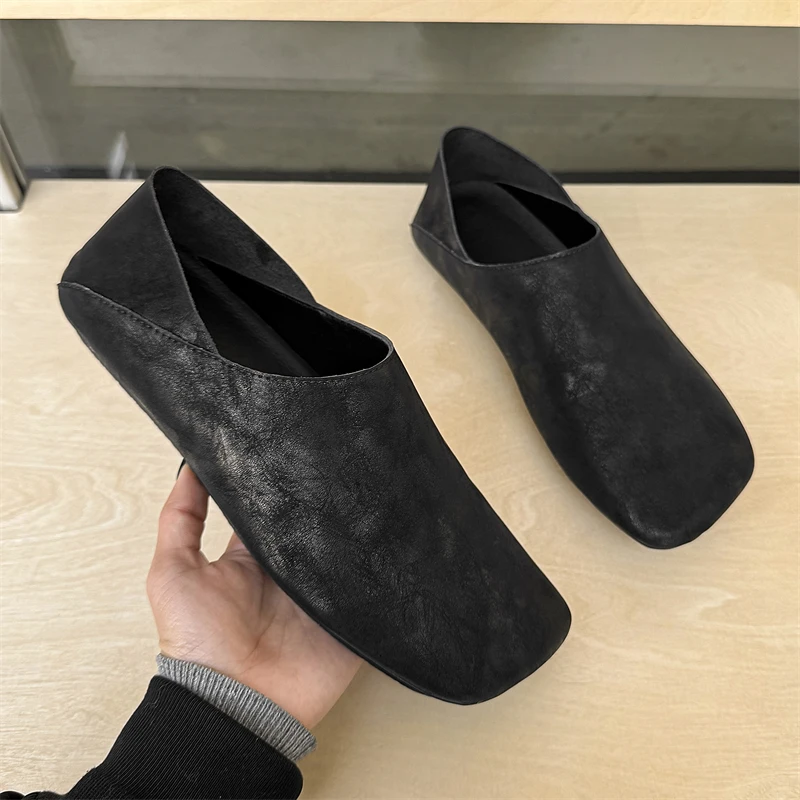 休闲僧侣鞋通勤平底单鞋乐福鞋男女潮一脚蹬套脚两穿低跟懒人皮鞋