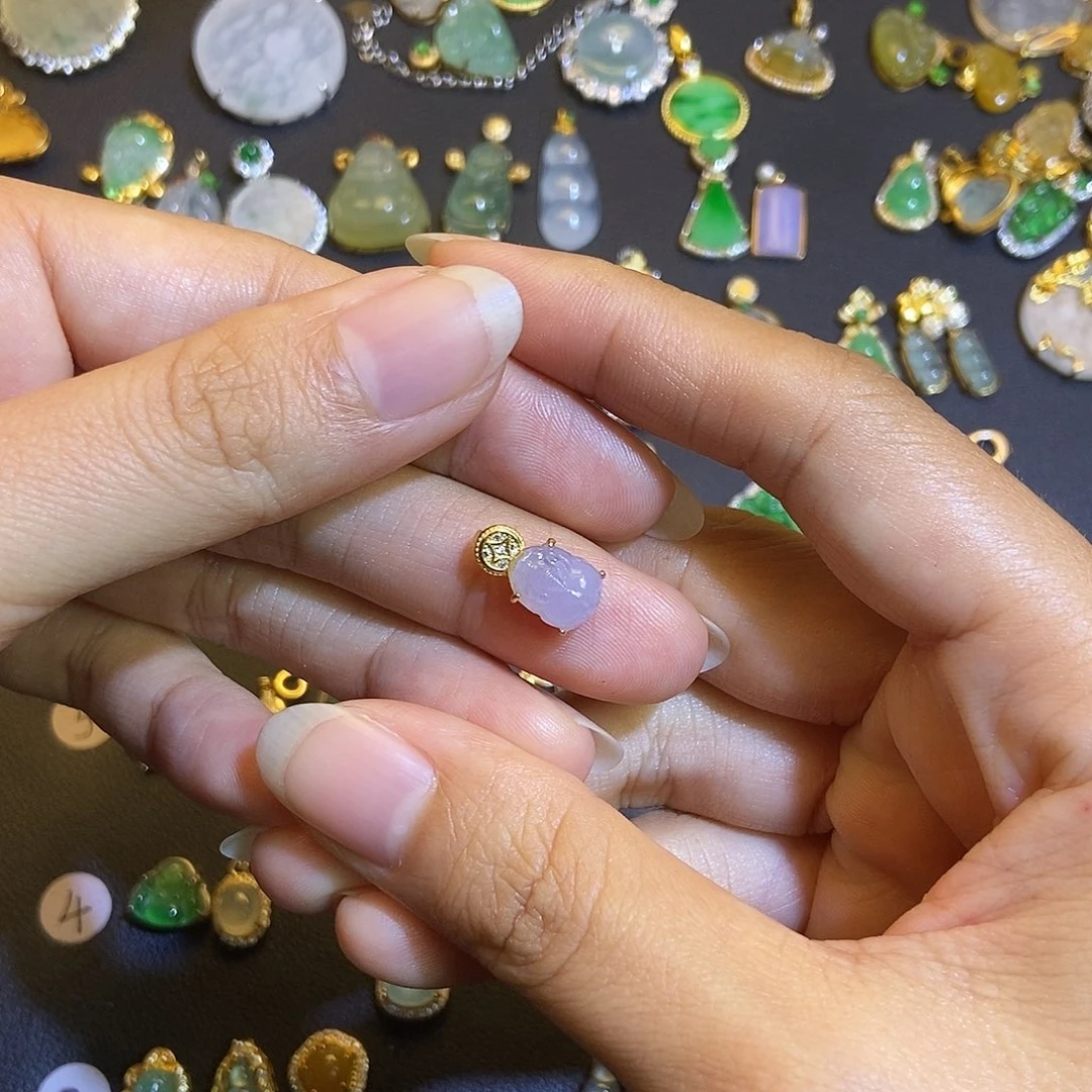 翡翠银S925镶嵌吊坠(不含链)