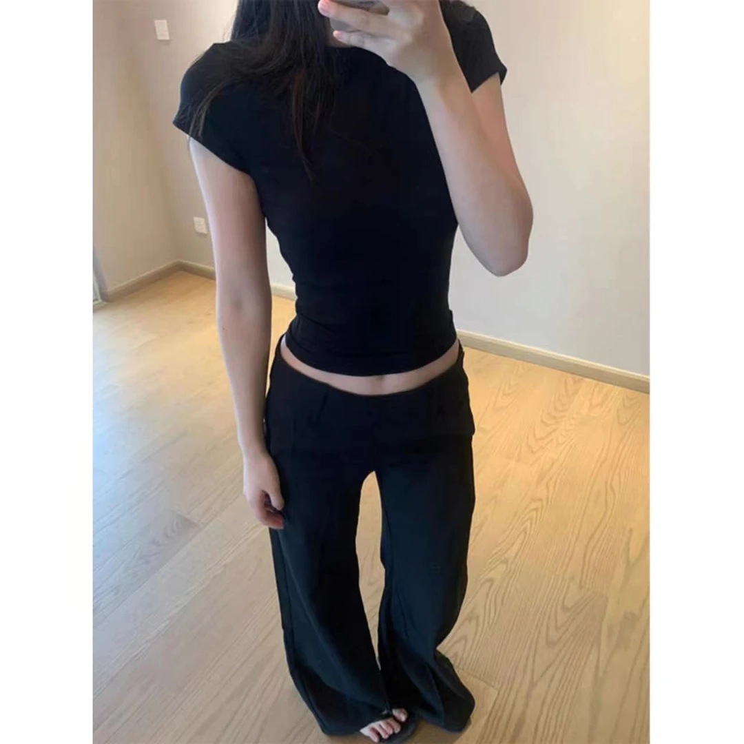 徐秋阳 低腰西装裤 显瘦舒适百搭低腰休闲西装裤9330