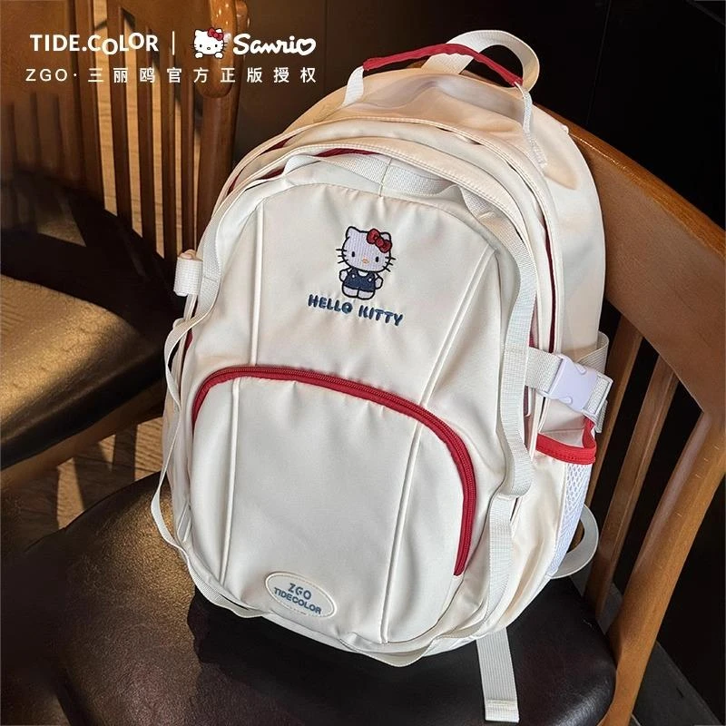 hellokitty凯蒂猫双肩包女哈喽kt大容量小背包休闲初中生书包