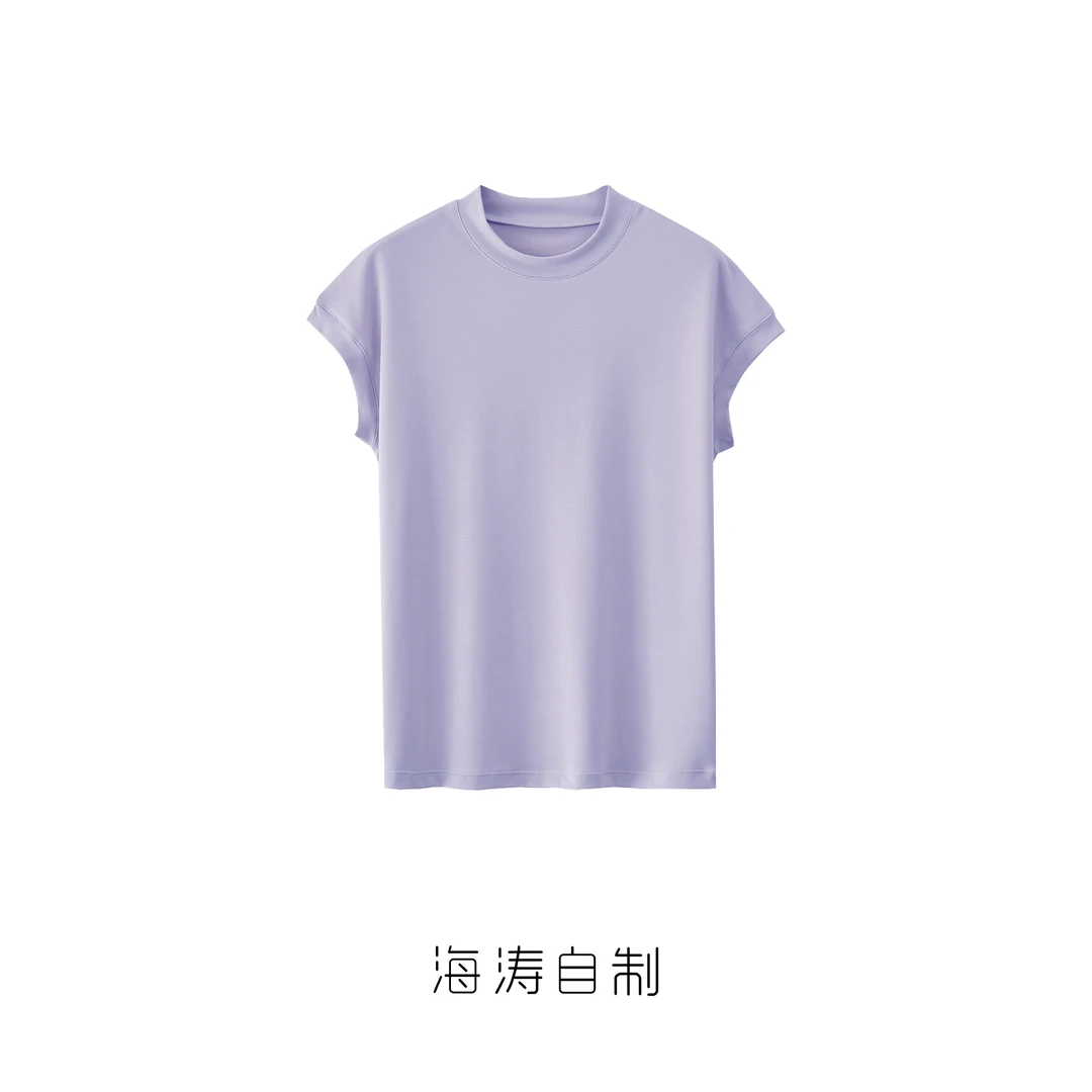 MOVNSENR 「王菲T」兰精莫代尔80支小众半高领净版T恤 KRJ5076