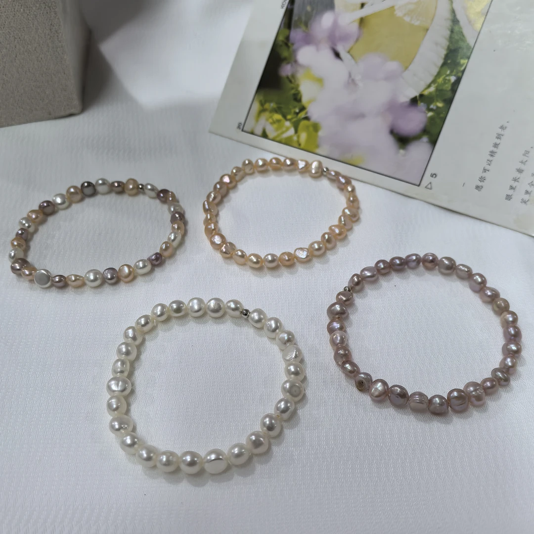 珠珠漫夏日泡泡糖巴洛克天然珍珠手链弹力绳简约百搭不被定义的美