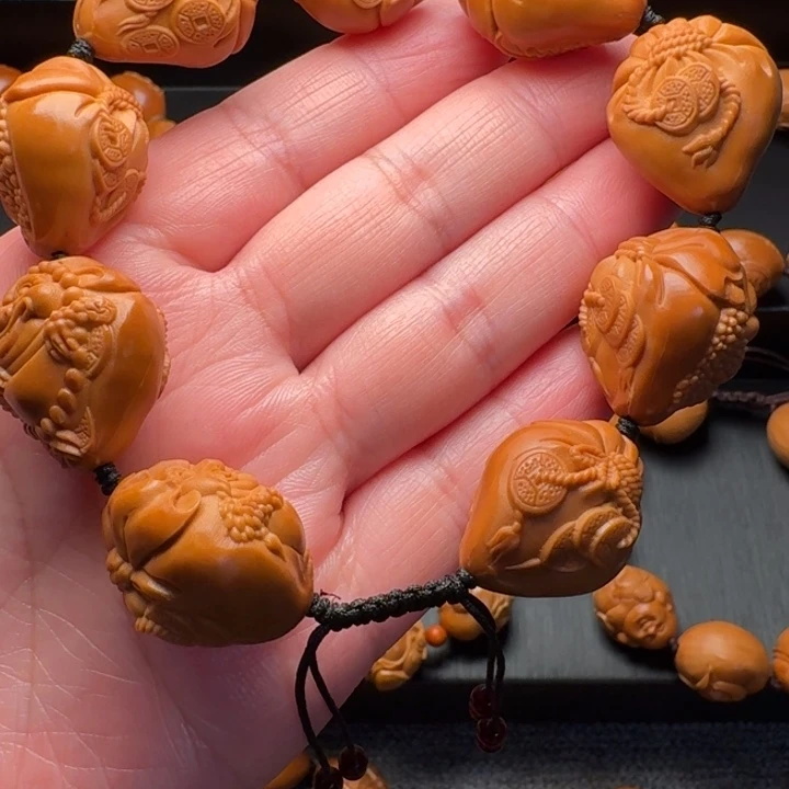 橄榄核手串/手链嚴布袋金蟾