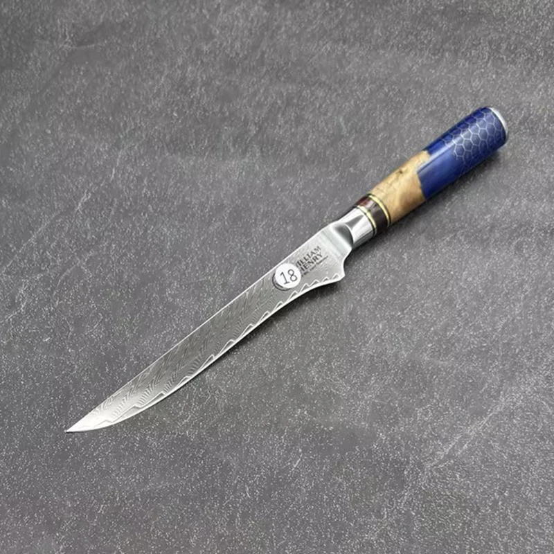 大马士革钢水果刀超锋利小刀家用刀具削皮刀厨房水果刀剔骨刀F01