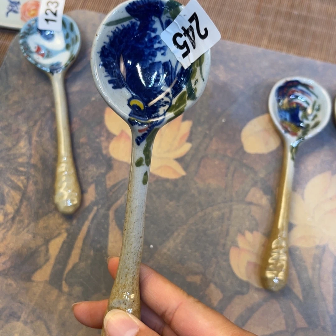 心***莲瓷片景德镇手工制作陶瓷
