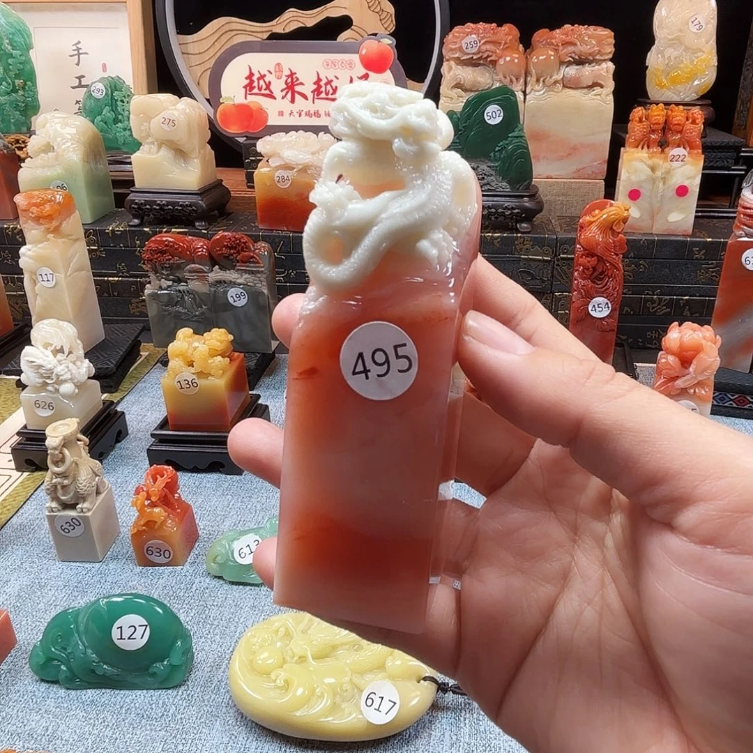 寿山石印石龙腾四海8